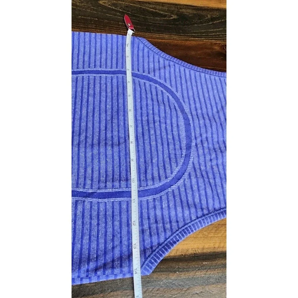 Lululemon Women's Top Swiftly Tech Tank Scoop Striped Logo Purple Sz Xs-S